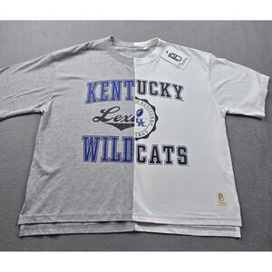 Pressbox Kentucky Wildcats Half and Half T-Shirt Womens Small Grey White NWT